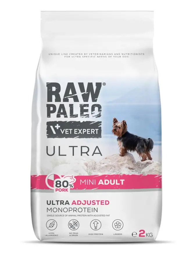 RAW PALEO Ultra Pork Mini Adult - dry dog food - 2kg