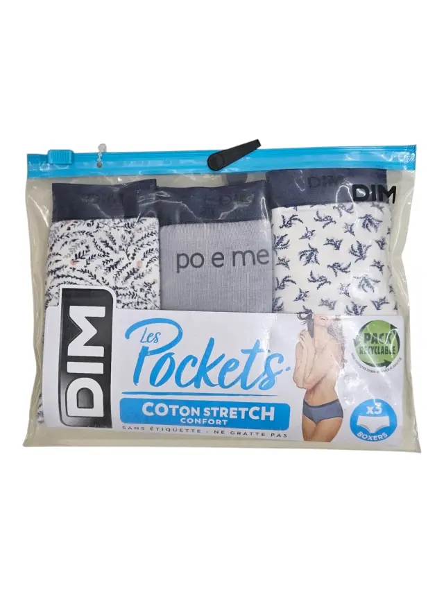 Dim Les Pockets Μποξεράκια Βαμβακερά Poeme 3-Pack