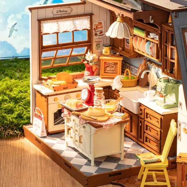 Robotime DIY Miniature House Baking Kitchen DG172 2