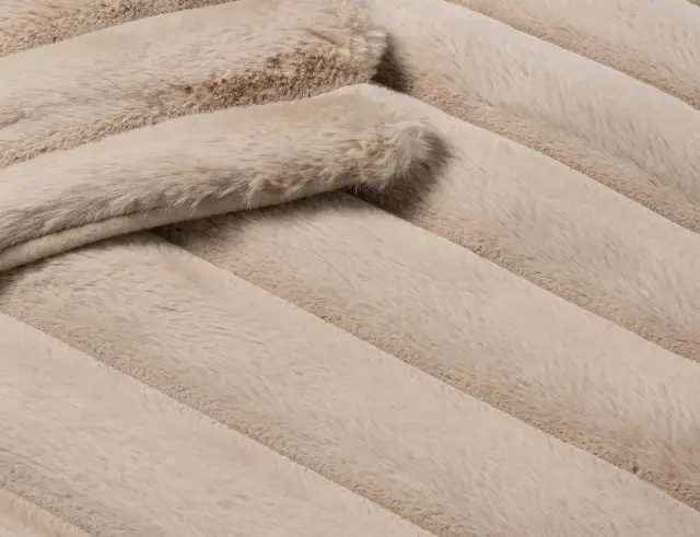 Κουβέρτα Boudoir Douceur d'intérieur με εσωτερική επένδυση fleece και διαστάσεις 180x220cm - Sand 1612835 3