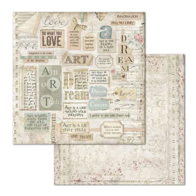Χαρτί Scrapbooking Stamperia Διπλής Όψης - Dreams Writings - 31x30cm