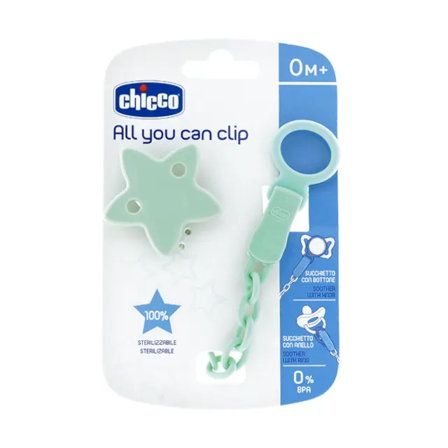 Chicco All You Can Clip Κλιπ Πιπίλας με Αλυσίδα Αστέρι 0m+1τμχ 3