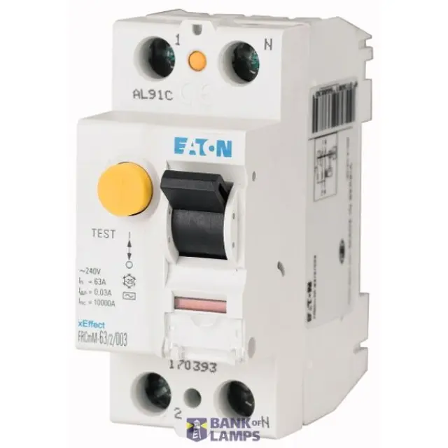Residual current circuit breaker (RCCB), 63A, 2p, 30mA, type A