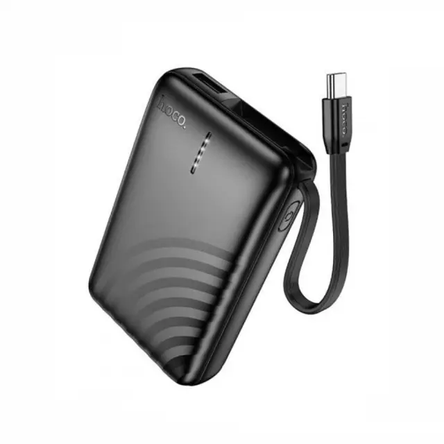 Hoco Power Bank 5000mAh 18.5Wh με Ενσωματωμένο Καλώδιο Type-C Μαύρο J134