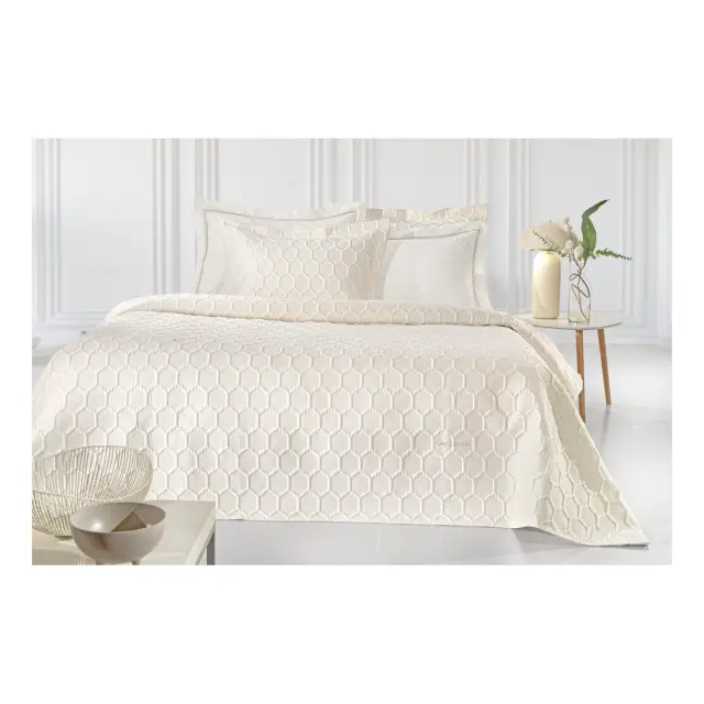 Σετ Κουβερλί King Size 3 Τεμαχίων Guy Laroche Hive Ecru 250x240
