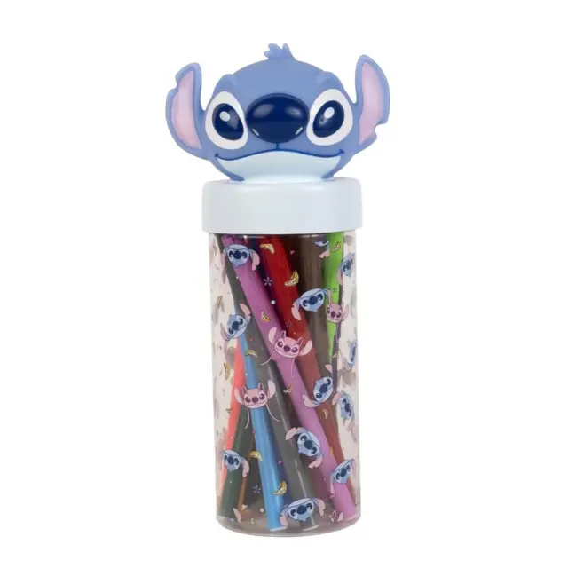 Κασετίνα/δοχείο πλαστικό με μαρκαδόρους Stitch Disney pencil case/can 2700002377