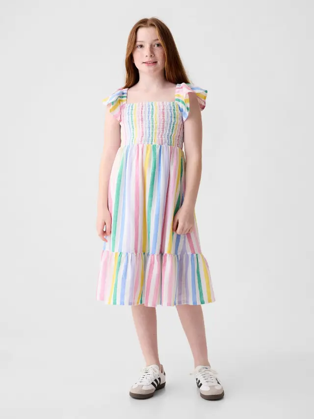 Multi Παιδικό Flutter Print Φόρεμα multi stripe