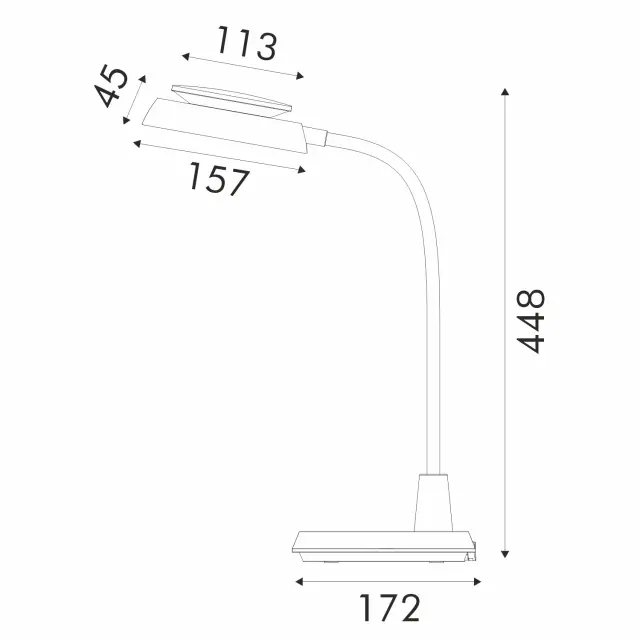 ΦΩΤΙΣΤΙΚΟ ΓΡΑΦΕΙΟΥ LED ACA BL1319LΒΚ ΜΑΥΡΟ 10W CCT 3000K/3800K/5700K 560LM / BL1319LBK 3