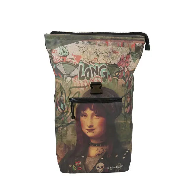 New Rebels Mart Art Roll-Top Backpack (L): Mona Lisa 2