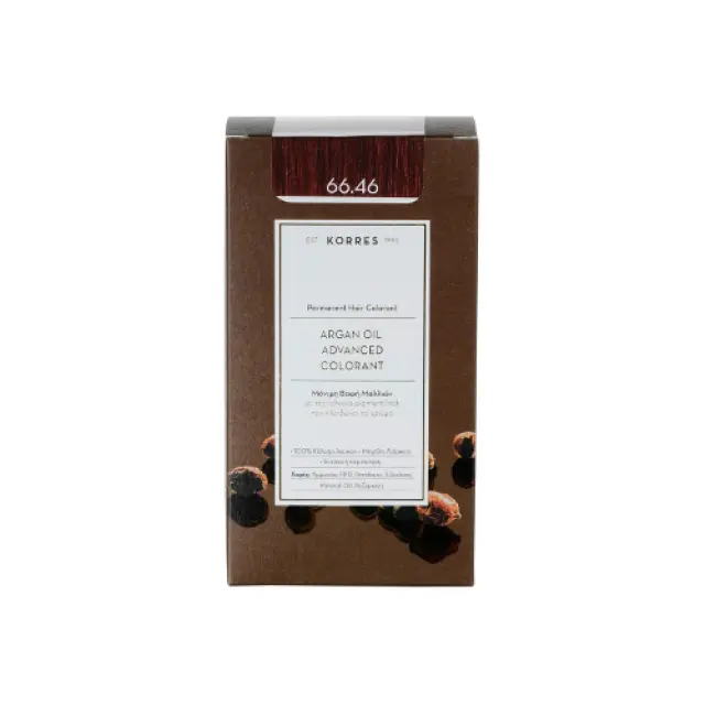 Korres Argan Oil Advanced Colorant Μόνιμη Βαφή Μαλλιών 66.46 Έντονο Κόκκινο Βουργουνδίας, 50ml 3