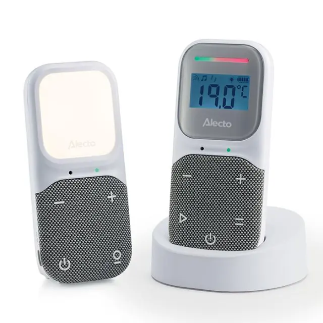 Full Eco Ασύρματη ενδοεπικοινωνία (baby monitor), τεχνολογίας DECT 1.8GHz με δυνατότητα αμφίδρομης επικοινωνίας, φωτάκι νυκτός και προ εγκατεστημένα νανουρίσματα.