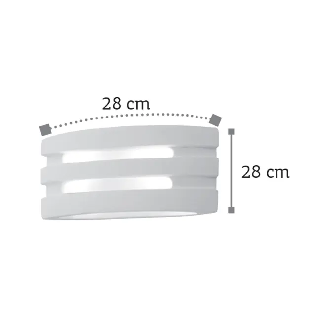 InLight Επιτοίχιο φωτιστικό λευκό από γύψο 1XE14 D:28cm (43390) 2
