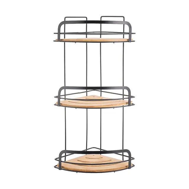 Εταζέρα Essentials Γωνιακή 3 Θέσεων Μέταλλο/Bamboo 49x19.5x19.5cm Estia 02-12786