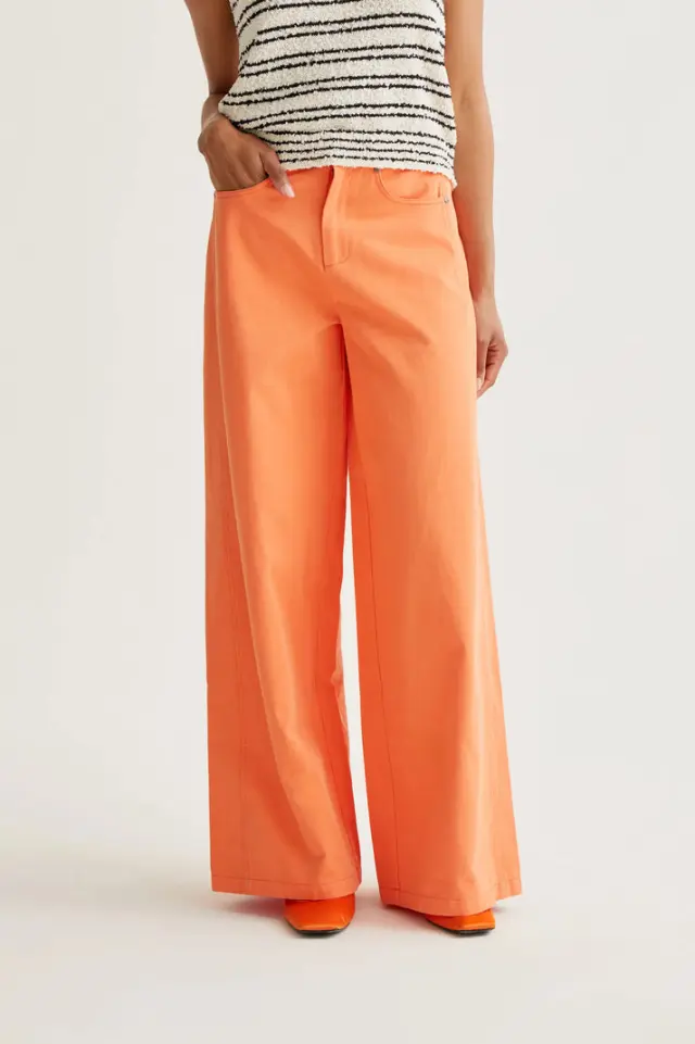 COMPANIA FANTASTICA WIDE-LEG TROUSERS (61C/11042-ORANGE) - XS
