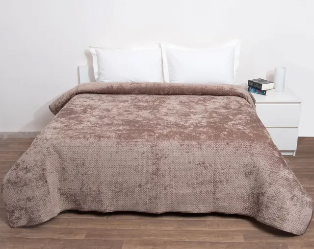 Κουβερλί 160Χ220 Μονό Velvet Anna Riska Verona Beige