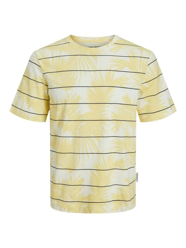 JORPALMA AOP STRIPE TEE SS CREW NECK Transparent Yellow - XL