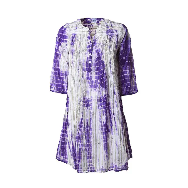 Καφτάνι Tie Dye M Λευκό/Μοβ Μέγεθος S/M (100% Βαμβάκι) 5-41-190-0224