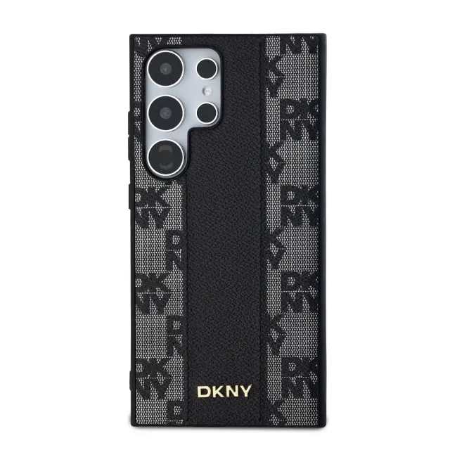 DKNY PU Leather Checkered Pattern Magsafe Case for Samsung Galaxy S24 Ultra Black 2