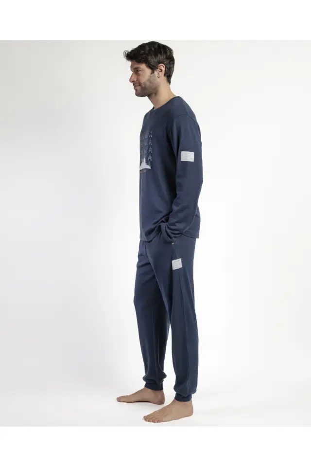 Admas New Plan Ανδρική Πιτζάμα Με Μανσέτες Denim - 2XL 3