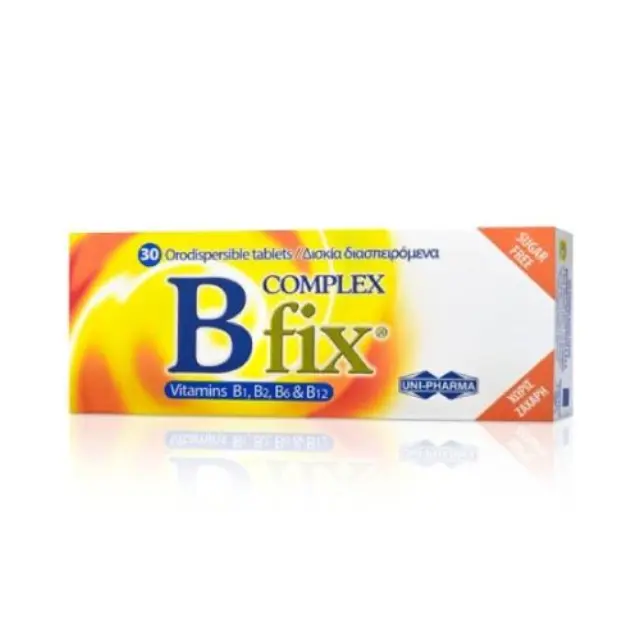 Uni-Pharma B Complex Fix Βιταμίνη για Ενέργεια, Ενίσχυση του Ανοσοποιητικού & το Νευρικό Σύστημα 30 ταμπλέτες
