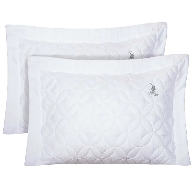 Ζεύγος Μαξιλαροθήκες 50x70+8 Oxford Classic Greenwich Polo Club 2357 White 100% Microfiber