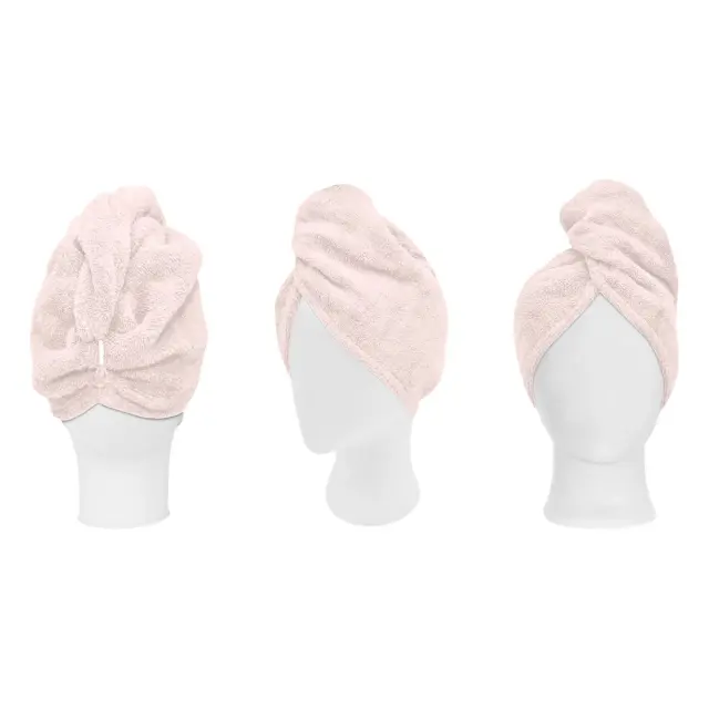 Πετσέτα-Τουρμπάνι Μαλλιών One Size Beauty Home Art 3410 Ροζ 100% βαμβακερό 3