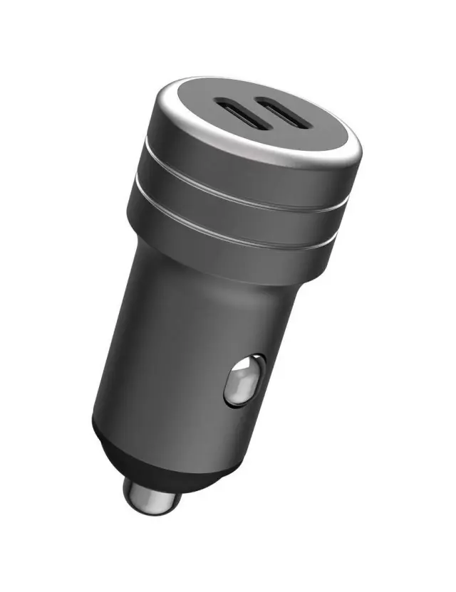 POWERTECH φορτιστής αυτοκινήτου PT-1149, 2x USB-C, 100W PD, γκρι