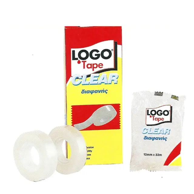 Logo Tape 12X33 Plastcor Clear Συσκευασία 12 Τεμάχια