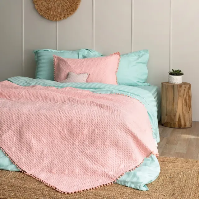 Κουβερλί Σετ King Size (260x240) Morgan Pink microfiber Palamaiki