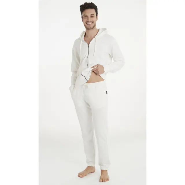 Ανδρικό παντελόνι αθλητικό Hause Uomo White 5389 HAPPY PEOPLE