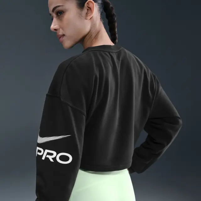 Nike Pro Dri-Fit Fleece Hoodie (HV3591-010) - Μαύρο 2