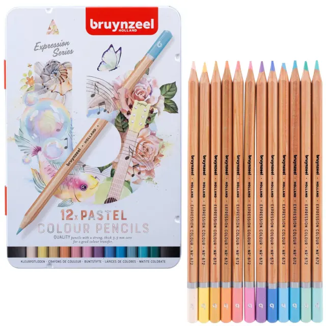 Σετ Ξυλομπογιές Bruynzeel Pastel Αποχρώσεις, 12 Χρώματα
