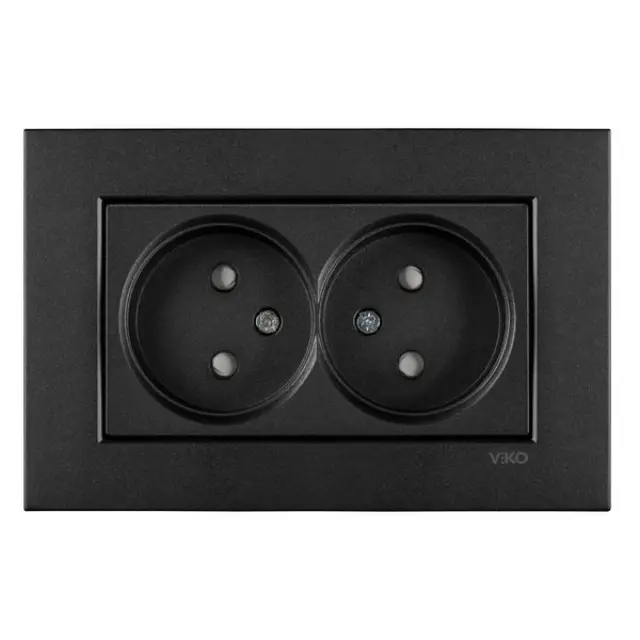 Novella-Trenda Black Two Gang Socket Child Protection
