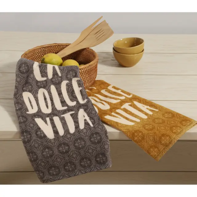 Nef-Nef Homeware Ποτηρόπανο La Dolce Vita Βελουτέ 40x60 Mustard 3