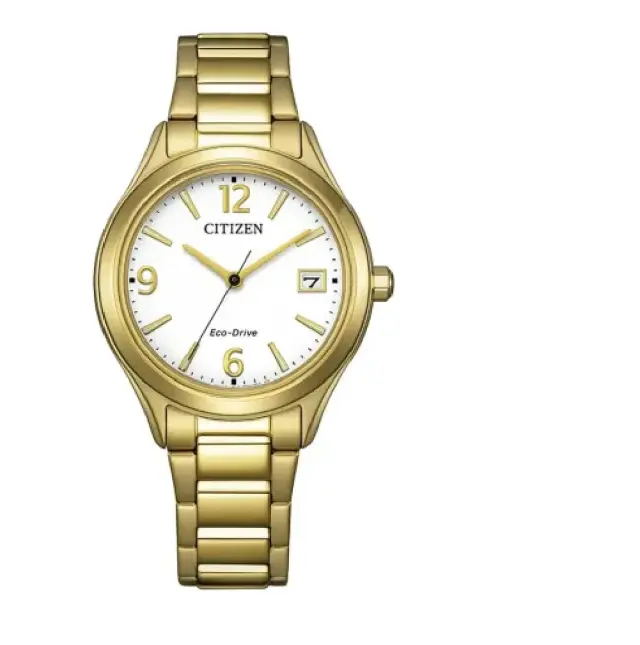 Citizen EcoDrive Unisex Watch Gold Stainless Steel Bracelet FE6122-64A