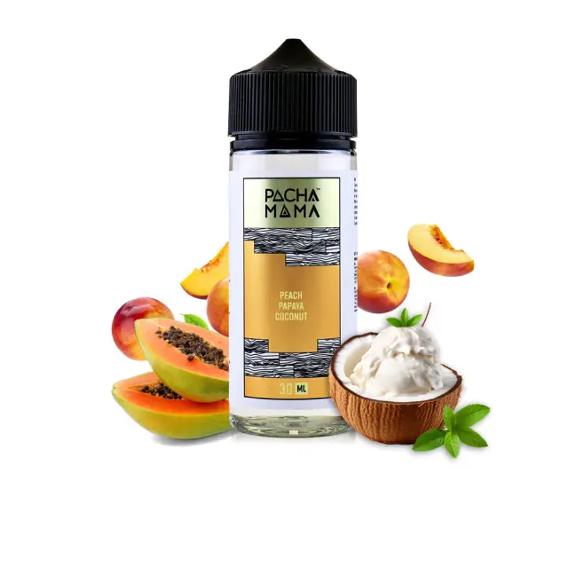 Pacha Mama Peach Papaya Coconut Cream 20ml (120ml) - Charlie's Chalk Dust Flavorshots