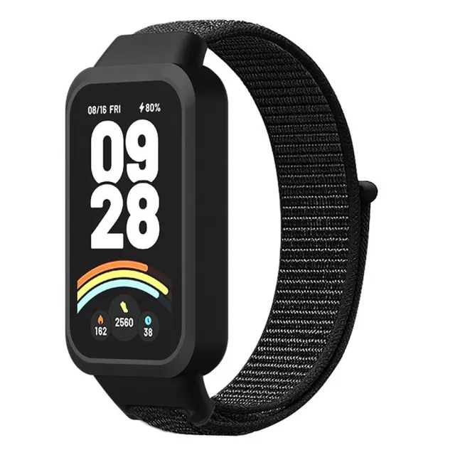 Nylon Λουράκι για Xiaomi Smart Band 3/9 Active-Black OEM