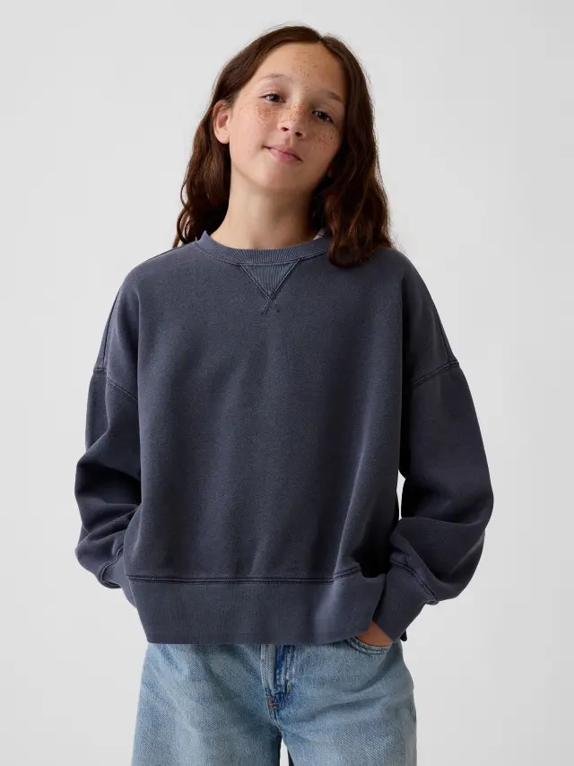 Παιδικό Φούτερ VintageSoft σε Oversized Γραμμή Moonless black night