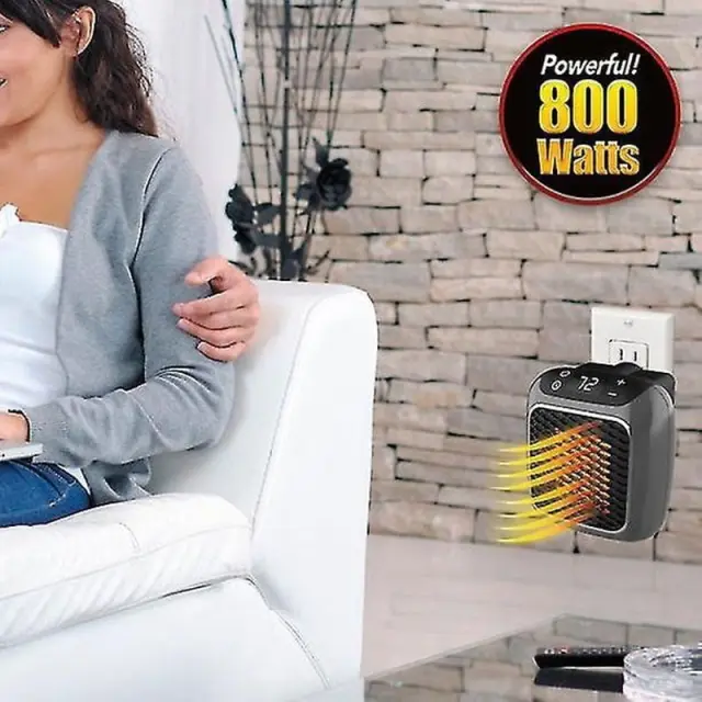 Αερόθερμο Κεραμικό Πρίζας 800W Με Ρυθμιζόμενο Θερμοστάτη & Χρονοδιακόπτη - Handy heater turbo 800 67019 2