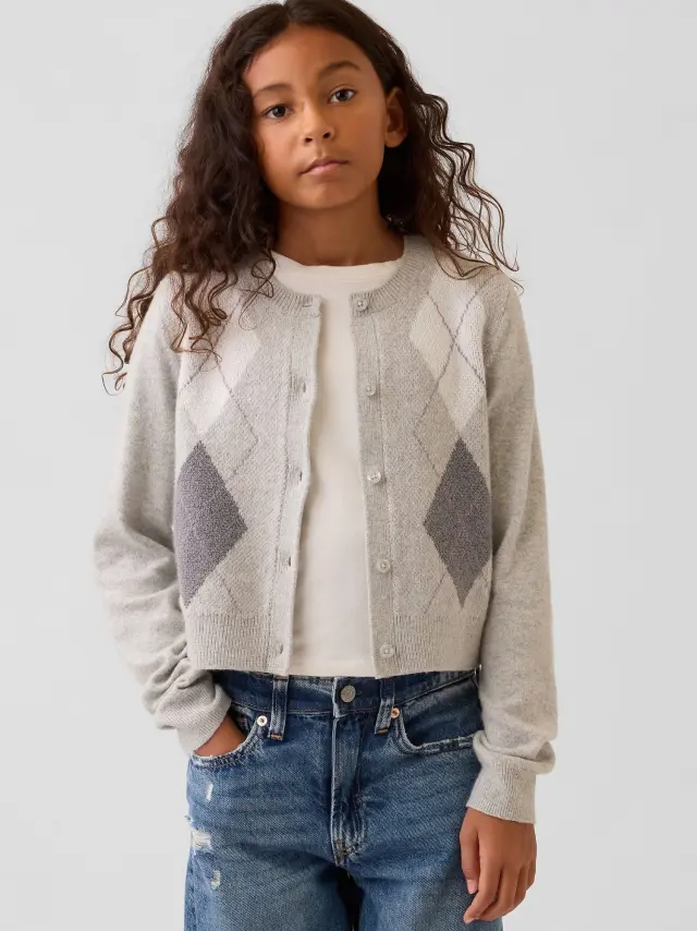 Παιδική Ζακέτα CashSoft Neutral argyle