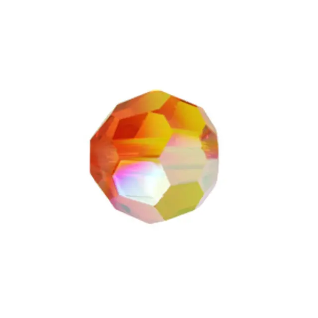 Swarovski 5000 Faceted Round Fireopal AB 6mm - 10τεμ