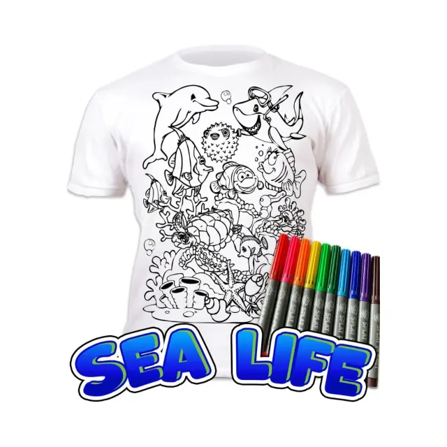 Splat Planet Πλενόμενο t-Shirt Ζωγραφικής με Μαρκαδόρους: Sea Life (5-6 ετών) 2