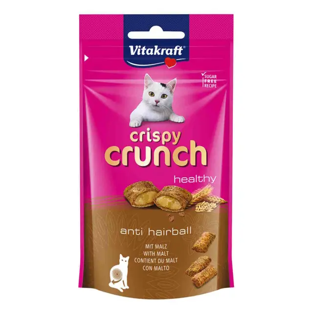 Vitakraft Crispy Crunch Anti Hairball Τραγανή Λιχουδιά με Βύνη 60gr Μονόχρωμο