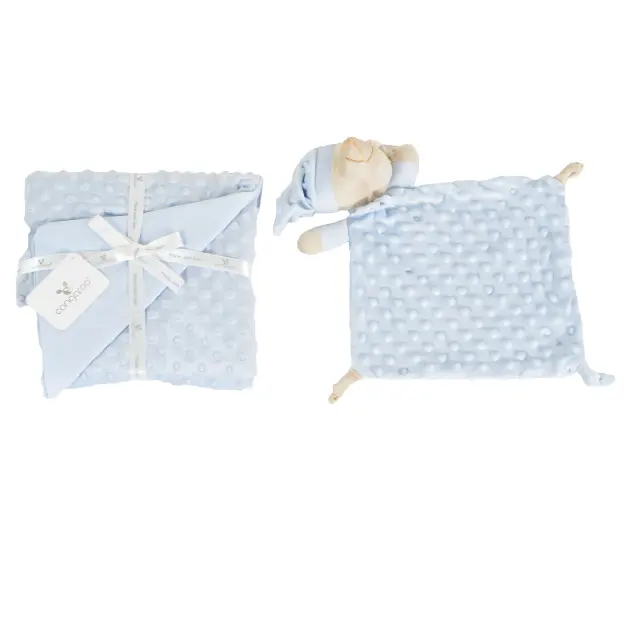 Cangaroo Κουβέρτα Αγκαλιάς & Λίκνου 75*100cm & Doudou Bennie Blue 3800146271435