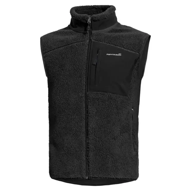 Pentagon Summit Sherpa Fleece Vest-Γιλέκο Fleece για Τακτική & Υπηρεσιακή Χρήση - 01-Black-Μαύρο