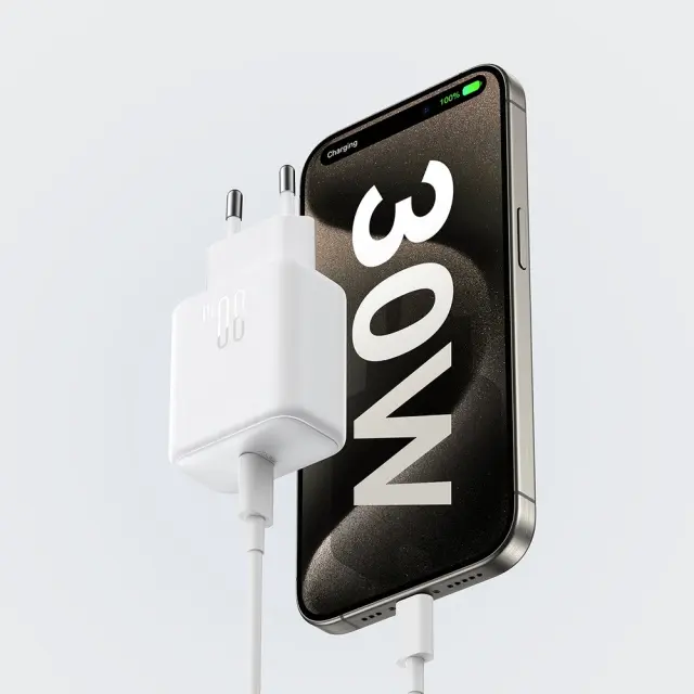 Joyroom® Φορτιστής Γρήγορης Φόρτισης με Θύρα USB-C 30W- White (JR-TCF24) 3