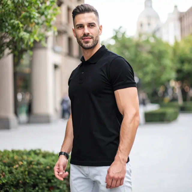 Μπλούζα Polo Noshame® Μαύρη - 142507 - XXL