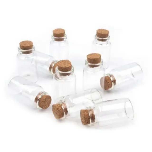 Μπουκαλάκια μίνι με φελλό 2x4cm σετ 20τεμ