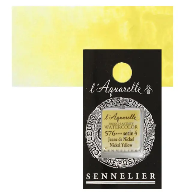 Χρώμα Ακουαρέλας Sennelier l Aquarelle Half Pan - 576 Nickel Yellow