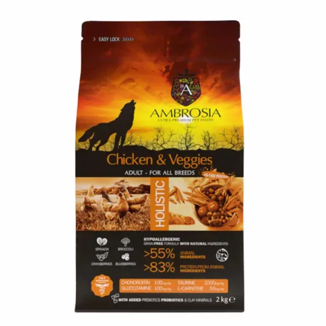Ambrosia Grain Free Adult Chicken & Veggies 2kg